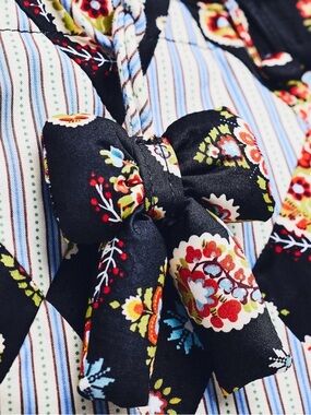 Vera Bradley X Anthropologie Diamond Patchwork Northstar Black Floral Bow Charm